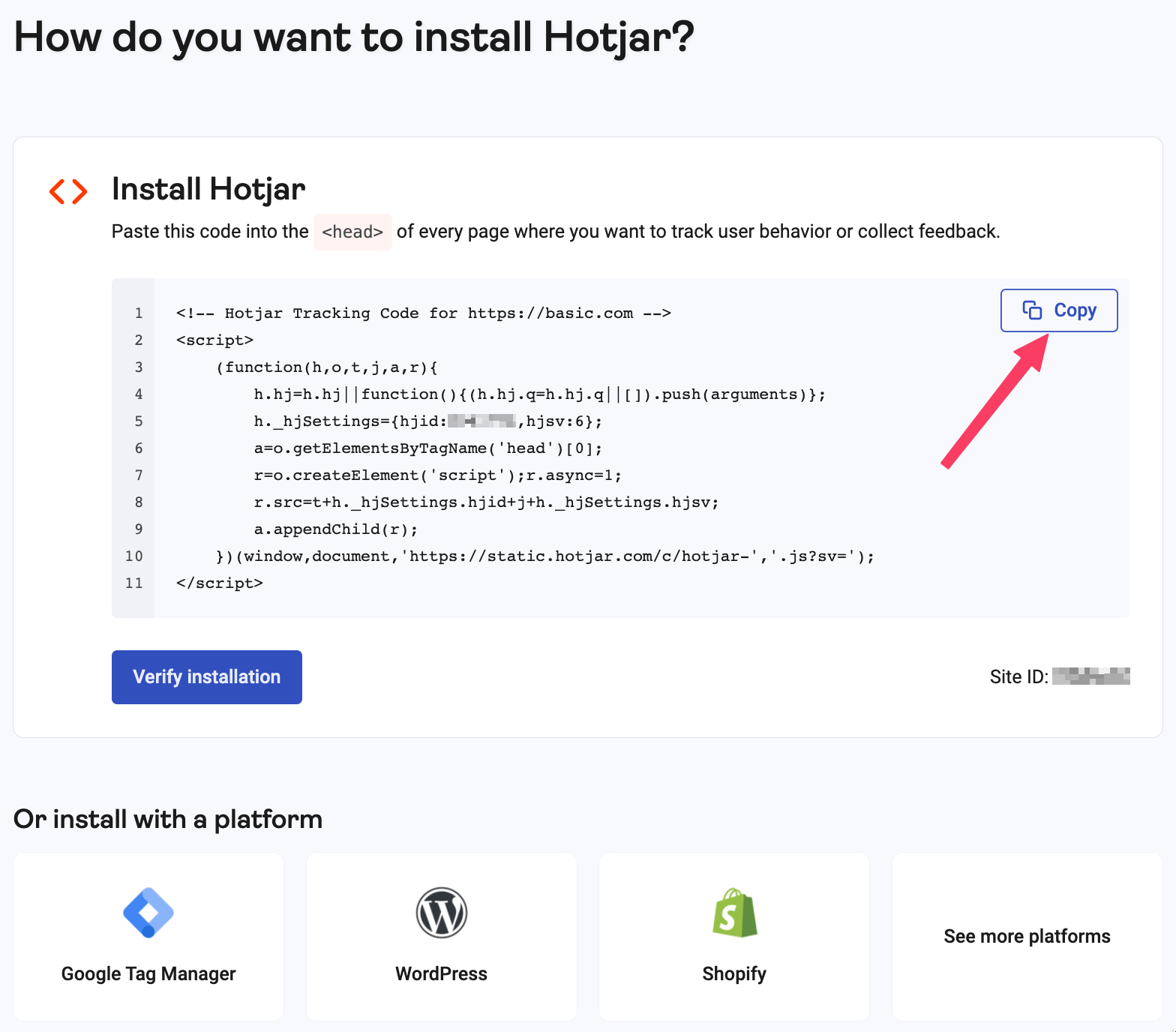 hotjar kurulum