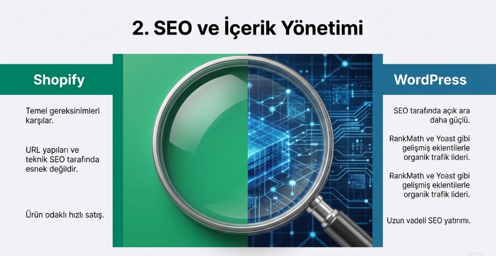 Wordpress- Shopfy Seo Karşılaştırma